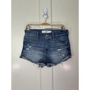 Abercrombie & Fitch Distressed Cutoff Jean Shorts Womens Size 29 Blue Comfort